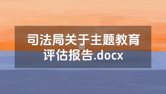 司法局关于主题教育评估报告.docx