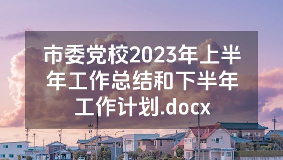 市委党校2023年上半年工作总结和下半年工作计划.docx