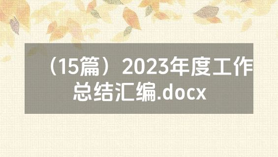 （15篇）2023年度工作总结汇编.docx