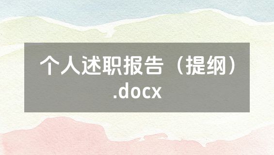 个人述职报告（提纲）.docx