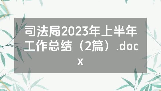 司法局2023年上半年工作总结（2篇）.docx
