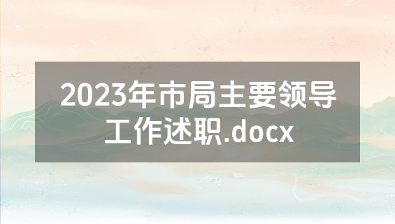 2023年市局主要领导工作述职.docx