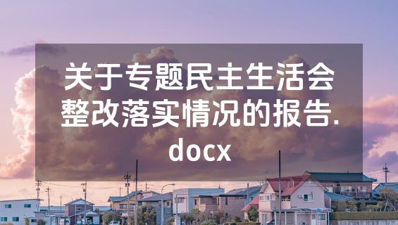 关于专题民主生活会整改落实情况的报告.docx