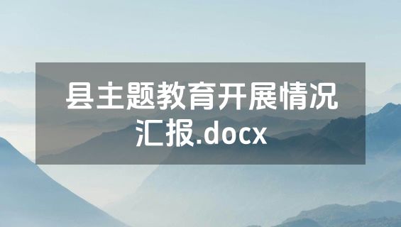 县主题教育开展情况汇报.docx