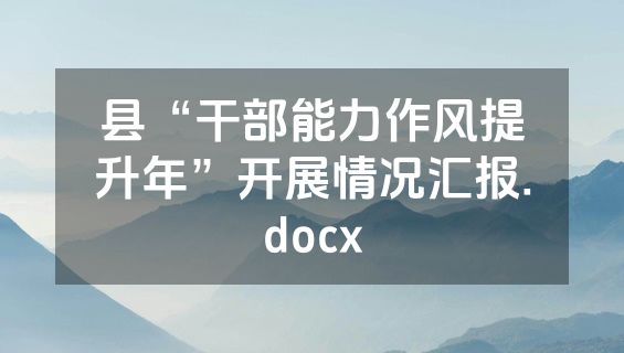 县“干部能力作风提升年”开展情况汇报.docx