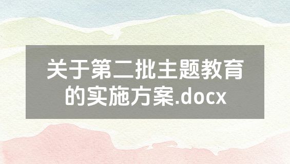关于第二批主题教育的实施方案.docx