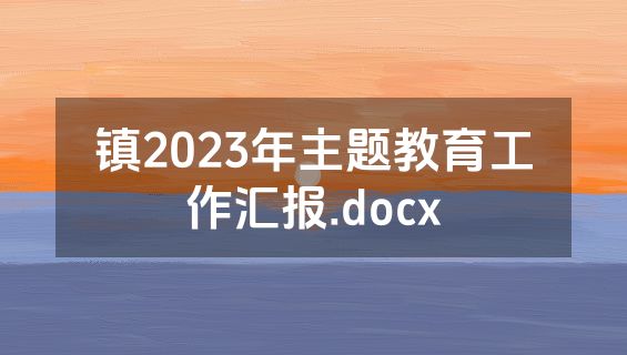 镇2023年主题教育工作汇报.docx