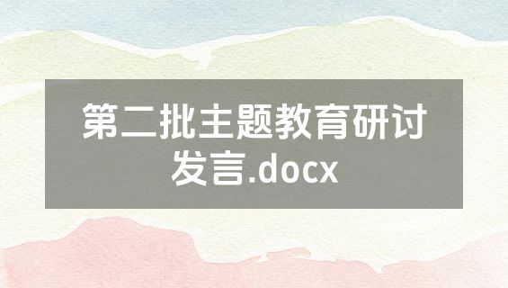 第二批主题教育研讨发言.docx