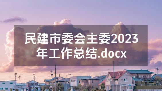 民建市委会主委2023年工作总结.docx