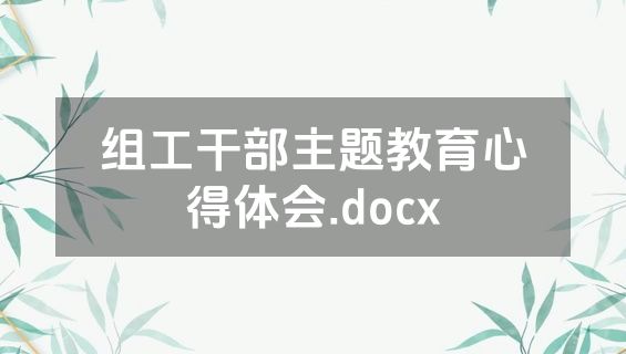 组工干部主题教育心得体会.docx