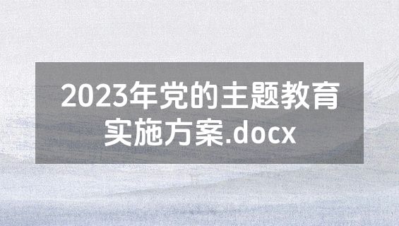 2023年党的主题教育实施方案.docx