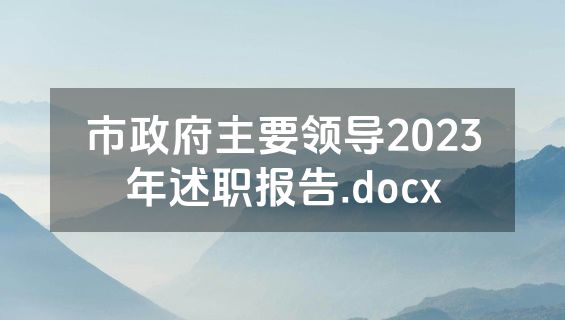 市政府主要领导2023年述职报告.docx