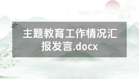 主题教育工作情况汇报发言.docx