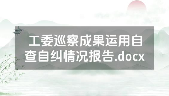 工委巡察成果运用自查自纠情况报告.docx