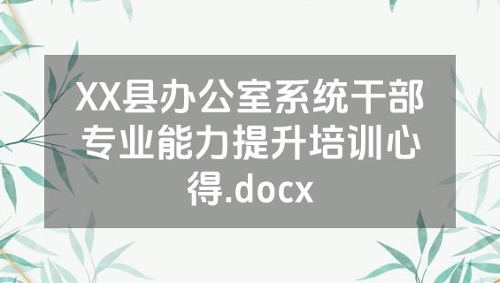 XX县办公室系统干部专业能力提升培训心得.docx