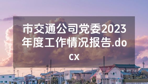 市交通公司党委2023年度工作情况报告.docx
