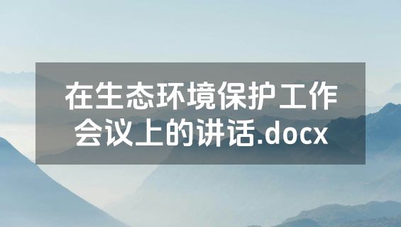 在生态环境保护工作会议上的讲话.docx