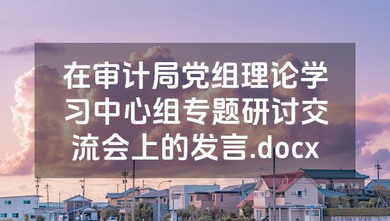 在审计局党组理论学习中心组专题研讨交流会上的发言.docx