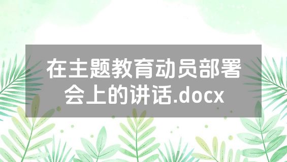 在主题教育动员部署会上的讲话.docx