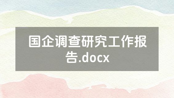 国企调查研究工作报告.docx