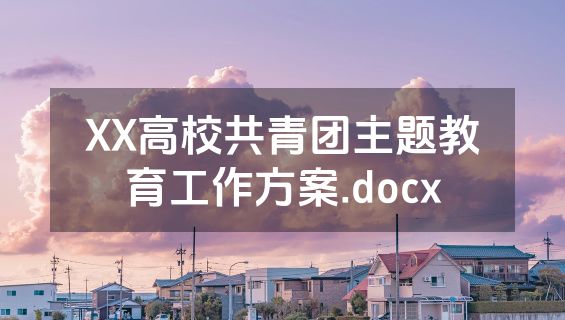 XX高校共青团主题教育工作方案.docx
