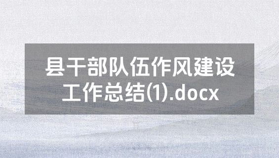 县干部队伍作风建设工作总结(1).docx