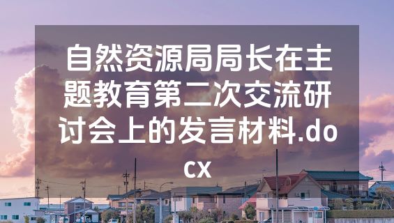自然资源局局长在主题教育第二次交流研讨会上的发言材料.docx