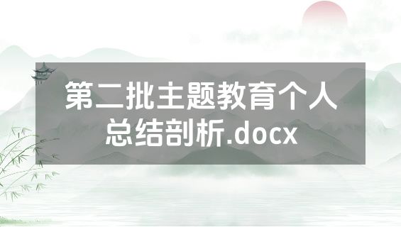 第二批主题教育个人总结剖析.docx