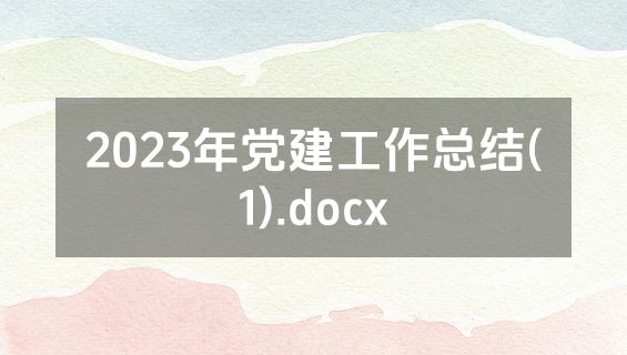 2023年党建工作总结(1).docx
