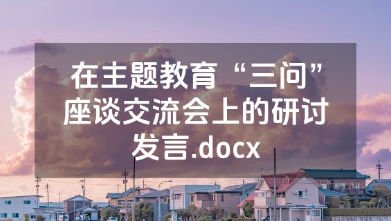 在主题教育“三问”座谈交流会上的研讨发言.docx