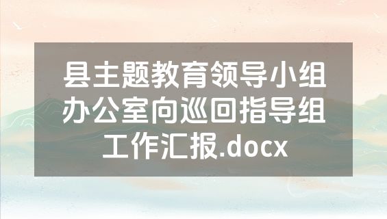 县主题教育领导小组办公室向巡回指导组工作汇报.docx