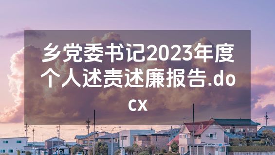 乡党委书记2023年度个人述责述廉报告.docx