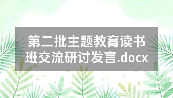 第二批主题教育读书班交流研讨发言.docx