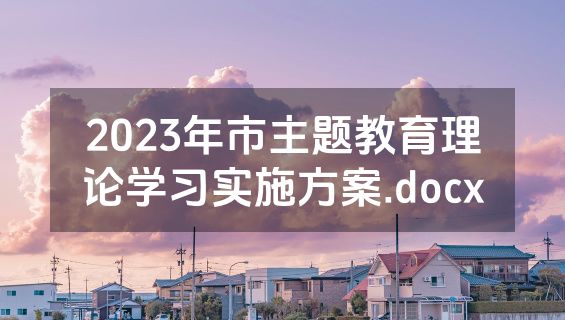 2023年市主题教育理论学习实施方案.docx