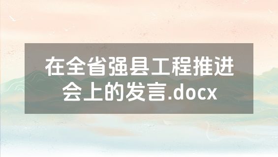 在全省强县工程推进会上的发言.docx