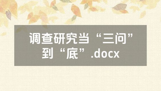 调查研究当“三问”到“底”.docx