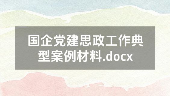 国企党建思政工作典型案例材料.docx