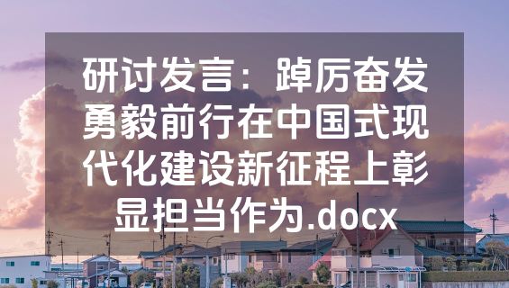 研讨发言：踔厉奋发勇毅前行在中国式现代化建设新征程上彰显担当作为.docx