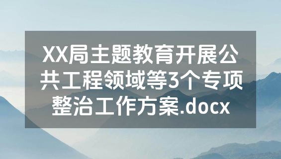 XX局主题教育开展公共工程领域等3个专项整治工作方案.docx