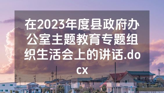 在2023年度县政府办公室主题教育专题组织生活会上的讲话.docx