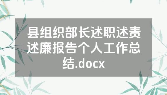 县组织部长述职述责述廉报告个人工作总结.docx