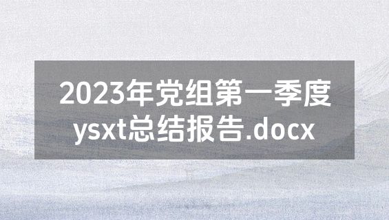 2023年党组第一季度ysxt总结报告.docx