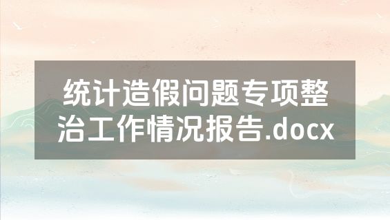 统计造假问题专项整治工作情况报告.docx