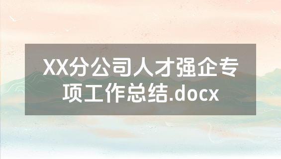 XX分公司人才强企专项工作总结.docx