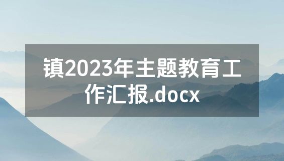 镇2023年主题教育工作汇报.docx