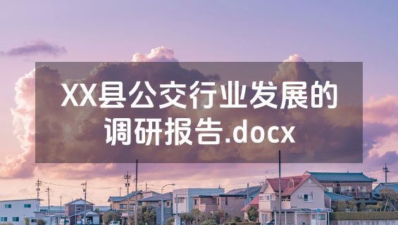 XX县公交行业发展的调研报告.docx