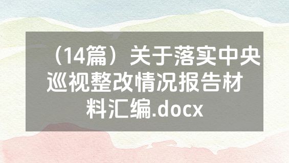 （14篇）关于落实中央巡视整改情况报告材料汇编.docx