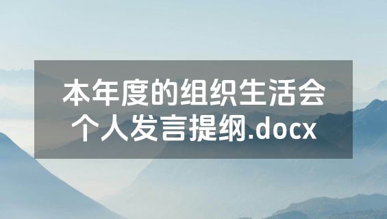 本年度的组织生活会个人发言提纲.docx
