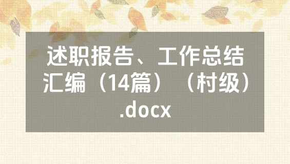 述职报告、工作总结汇编（14篇）（村级）.docx