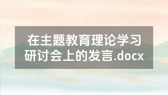 在主题教育理论学习研讨会上的发言.docx